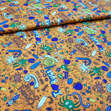 Bugs & Spiders Cotton Poplin Fabric, Orange