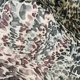 UK Wholesaler of dress fabrics, chiffon crepe, viscose, Leopard Spots Print Chiffon Fabric, Black/White