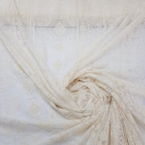 Prestige Dahlia Embroidery Net Wedding Lace Fabric, Cream