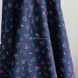 Hot Pink Tiny Floral Print 100% Viscose Dress Fabric, Navy