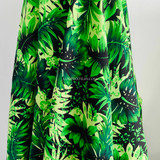 Tropical Leaves Floral Print 100% Viscose Dress Fabric, Black