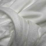 10m Plain Light Weight Towelling Fabric, White (Seconds)