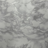 Premium Marble Print Embossed Printed PVC Table Covering - Metallic Silver