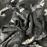 Ribbon Coco Organza Taffeta Fabric, Black