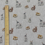 Easter Bunny Rabbits Digital Print Linen Fabric