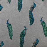 Peacock Birds Digital Print Linen Cotton Upholstery Fabric