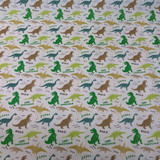 Fun Dinosaurs ROAR Polycotton Fabric, White
