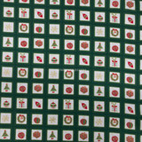 XMAS Gifts Christmas Print Cotton Fabric, Green