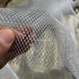 Metallic Glitter Net Tulle Fabric, SIlver