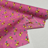 Pooh Bear Polycotton Craft Fabric, Pink