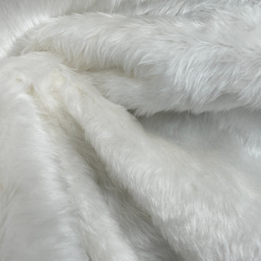 Plain Fun Faux Fur Fabric Material - Bright White