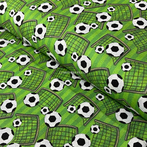 Football Candy Stripe Digital Cotton Craft Fabric 140cm Wide, Green Football Candy Stripe Digital Cotton Craft Fabric 140cm Wide, Green