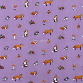 Mr Fox Polycotton Craft Fabric, Pink