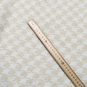 Houndstooth Vintage Cotton Fabric, Cream