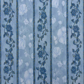 Blue Floral Printed Cotton Vintage Fabric