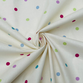 Polka Dot Spotty Cotton Craft Fabric, Candy