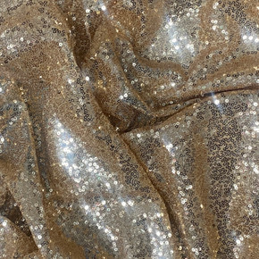 Bling Sequins On Net Dress Draping Fabric, Gold