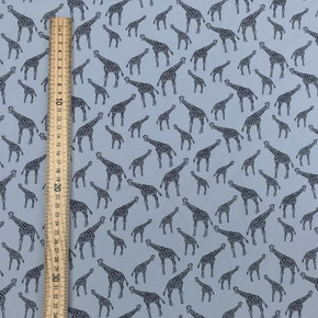 Giraffes Animal Print Rose & Hubble Cotton Poplin Fabric, Green Giraffes Animal Print Rose & Hubble Cotton Poplin Fabric, Green