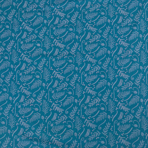 Barley Woodland Floral Cotton Poplin Fabric, Turquoise