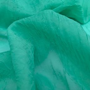 Crinkle Net Voile Fabric, Green