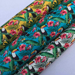 Toucans Birds Rose & Hubble Cotton Poplin Fabric