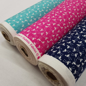 Tiny Flamingos Print Rose & Hubble Cotton Poplin Fabric