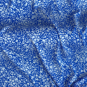 Liberty Style Floral Abstract Designer Viscose Dress Fabric, Light Denim Blue