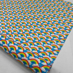 Rainbow In Clouds Polycotton Fabric, Sky