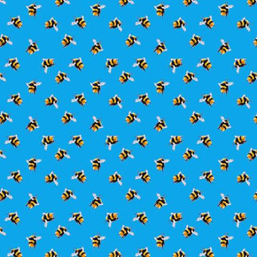 Bumblebee Digital Cotton Craft Bee Fabric 140cm Wide, Turquoise