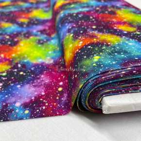 Scifi Galaxy Digital Cotton Craft Fabric 140cm Wide, Multicoloured