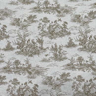 Toile De Jouy Vintage Cotton  Fabric, Natural