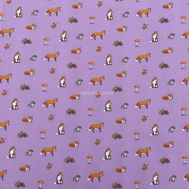 Mr Fox Polycotton Craft Fabric, Pink