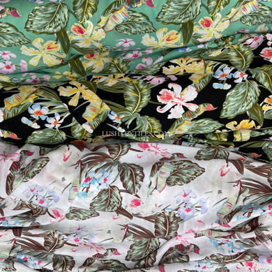 Tropical Floral 100% Viscose Dressmaking Fabric