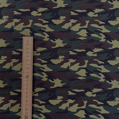 Army Camouflage Print Rose & Hubble Cotton Poplin Fabric