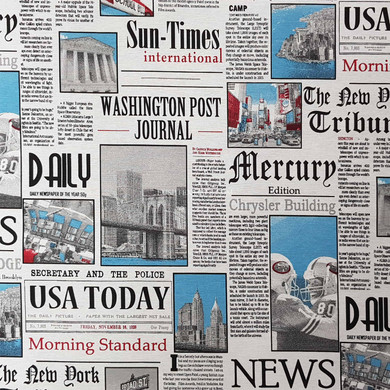 USA Newspaper Articles Print Craft Fabric