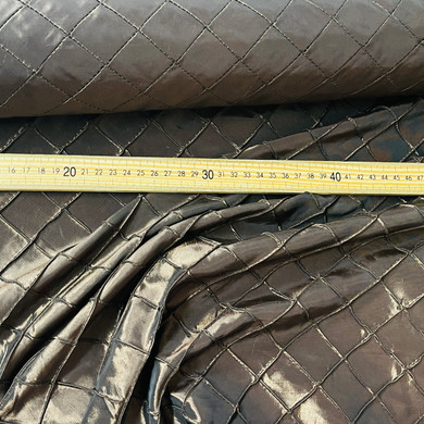 Prestige Fabric importer and wholesaler taffeta fabrics. Diamonds quilted patchwork taffeta fabric,  chocolate brown