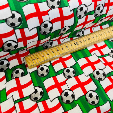 FIFA Football England Flags Polycotton Fabric