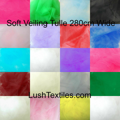 Super fine Soft Illusion Tulle Fabric 280cm Wide - Very Delicate Veiling Fabric - Sold by the metre - Prom, Underskirt, Veil