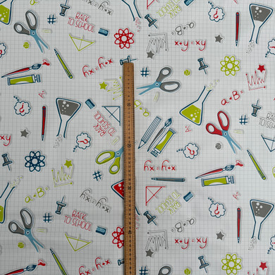 By the Metre Back To School Print OilCloth PVC