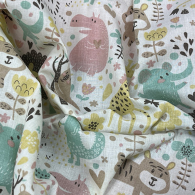 Animal Kingdom Print Polycotton Dress Craft Fabric