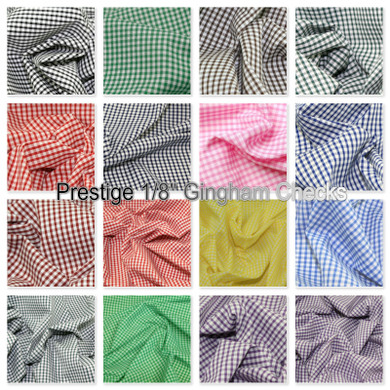 1/8" Gingham Check Polycotton Fabric