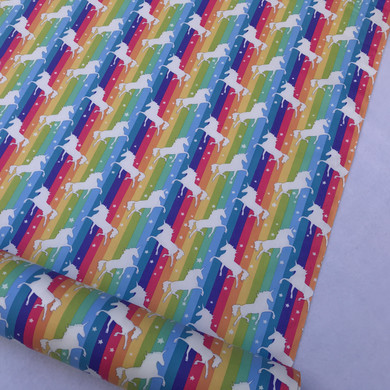 Rainbow Flag Unicorn Rose & Hubble Cotton Poplin Fabric