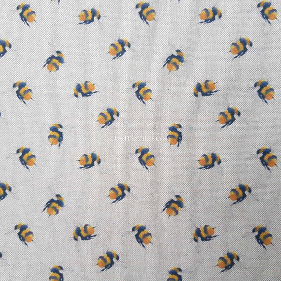 Small Bumblebee Digital Print Linen by Prestige Wholesale Fabrics