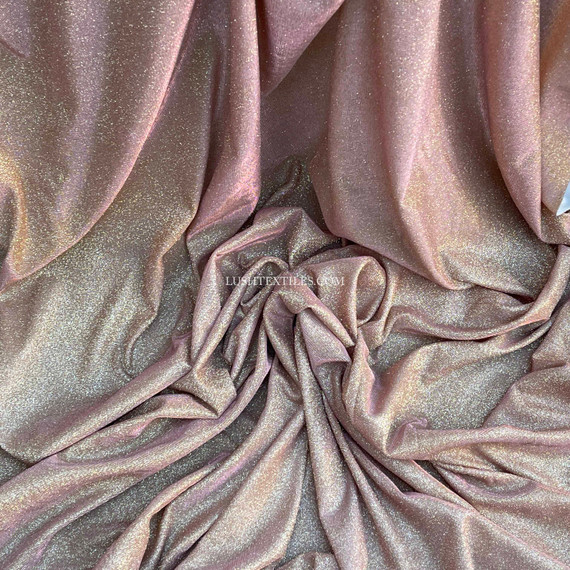 Moonlight Glitter Sparkle Fabric, Rose Gold