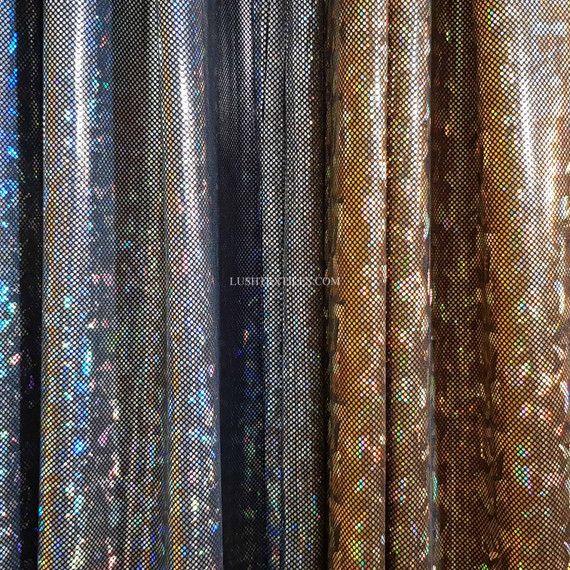 Hologram Foggy Foil Spandex Dress Fabric
