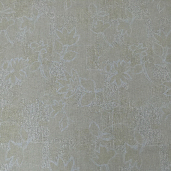 Ivy Leaf Print Cotton Vintage Fabric, Cream