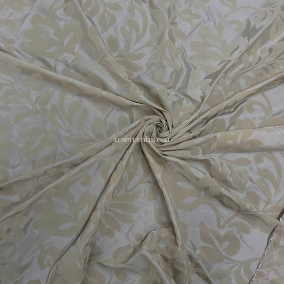 Symphony Velvet Flock Taffeta Fabric,  Beige