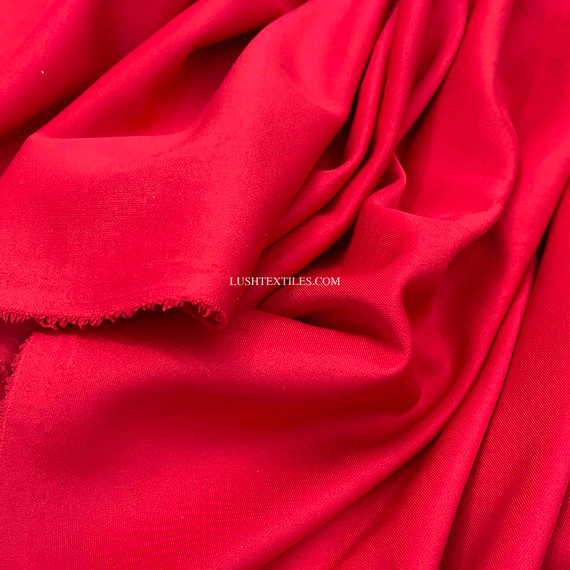 Plain Polyester Jersey Dress Fabric, Red