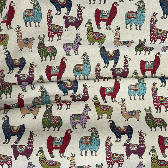 Llamas Animals Print Tapestry Upholstery Fabric