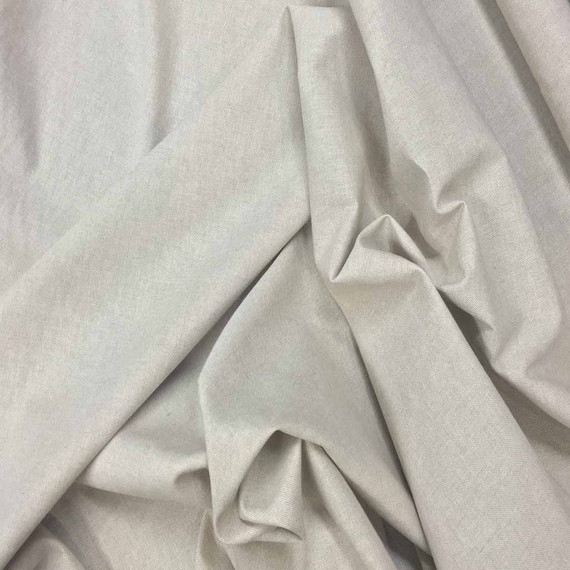 Plain natural beige linen cotton fabric by Prestige Fashion
